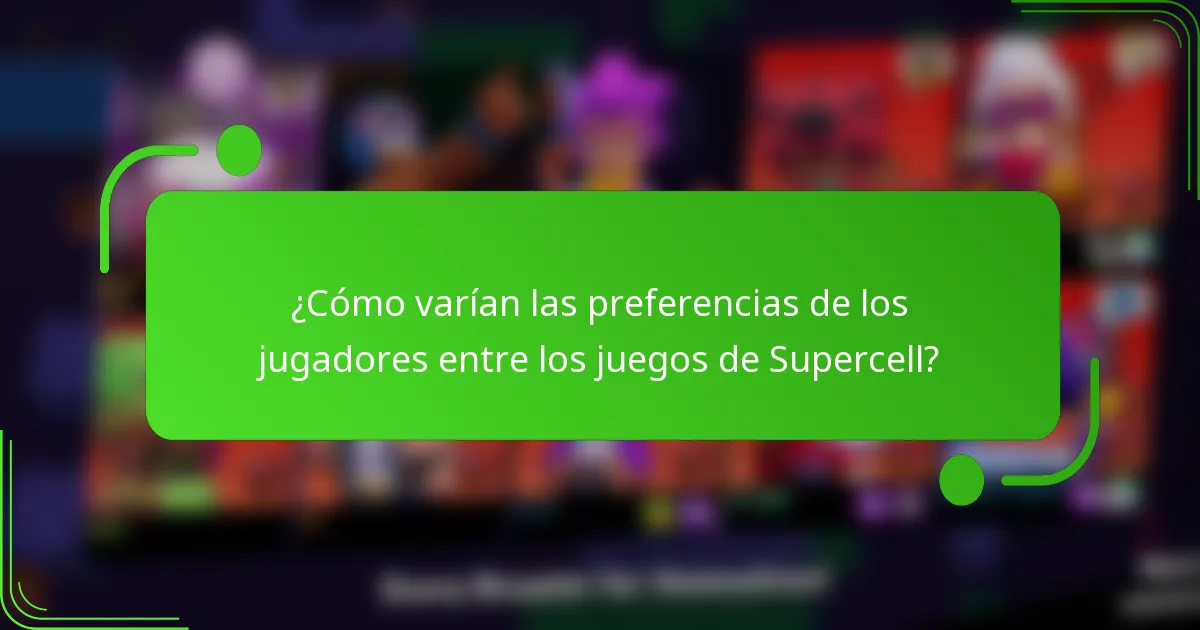 ¿Cómo varían las preferencias de los jugadores entre los juegos de Supercell?